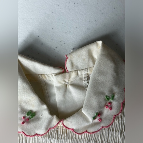 Vintage Baby Girls A Little Angel Blue Floral Collared Smocked Dress Size 6-9mo - Picture 4 of 13